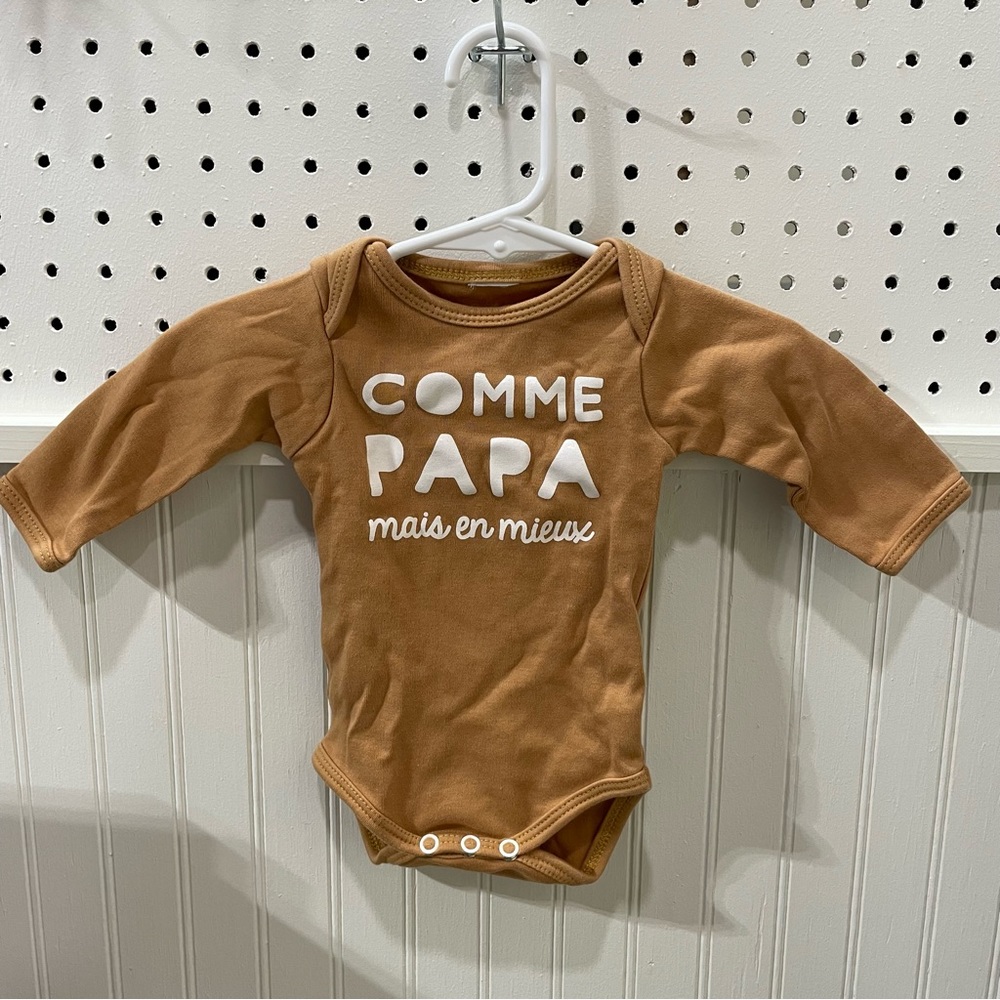 French long sleeved baby onesie